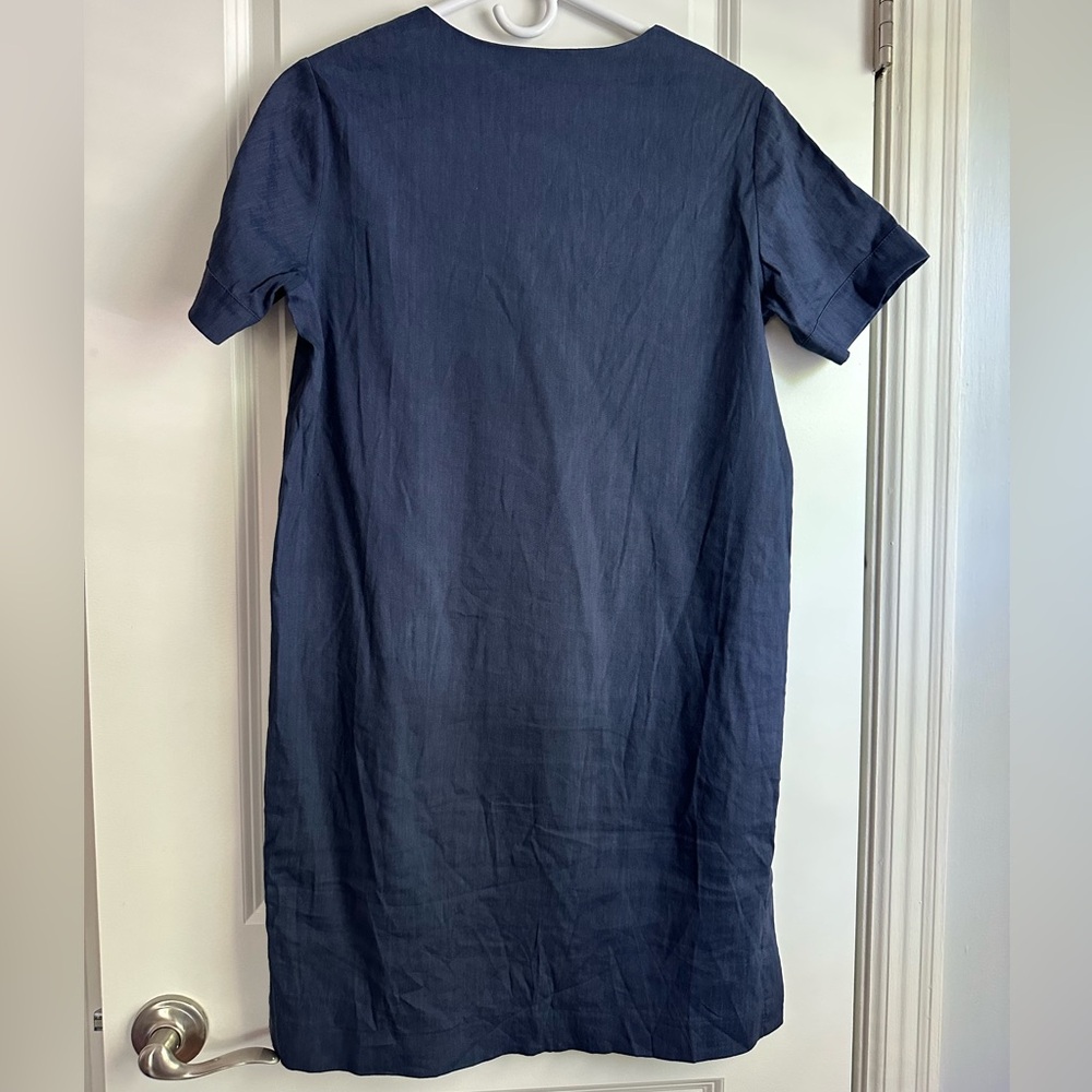 Theory Navy Blue Short Sleeve Mini Dress - Picture 2 of 5